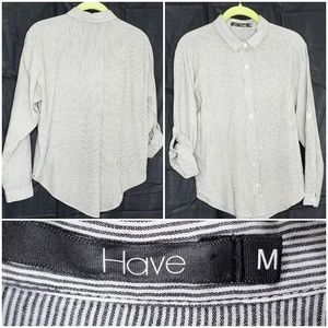 Have Grey/White LS Pin Stripe Button Up